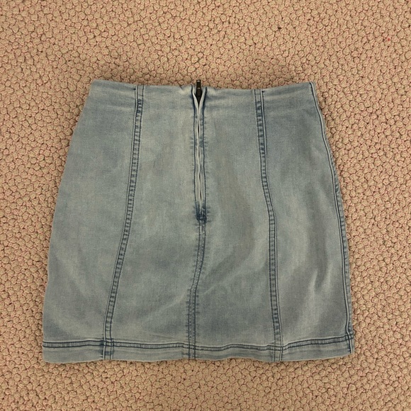 Free People Denim Modern Femme Mini Skirt - light wash - Picture 4 of 7